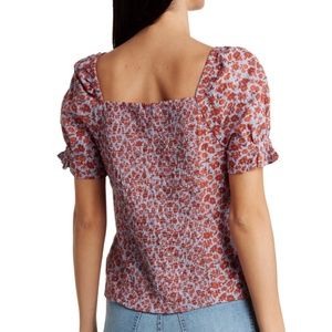 Madewell Kallie Button Front Smocked Top